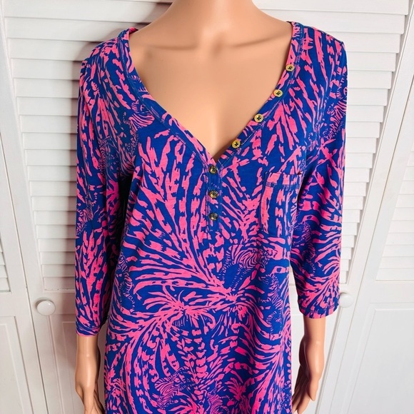 LILLY PULITZER Palmetto Dress Rolling in the Grass Zebra Size Large - Picture 2 of 8